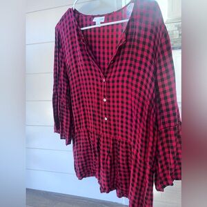 J. Jill plaid dressy blouse